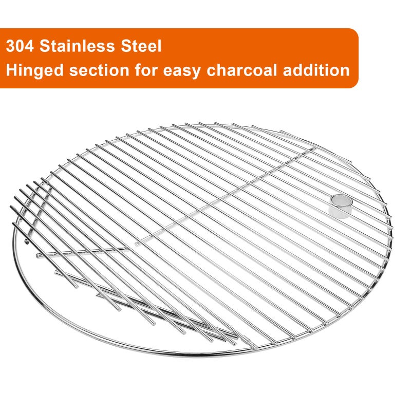 Grisun 19.5" Round Grill Grate for Akorn Kamado Ceramic Grill, Pit Boss K24, Louisiana K24, Char-Griller 16620, 304 Stainless Steel Solid Rod Cooking Grates - Image 5